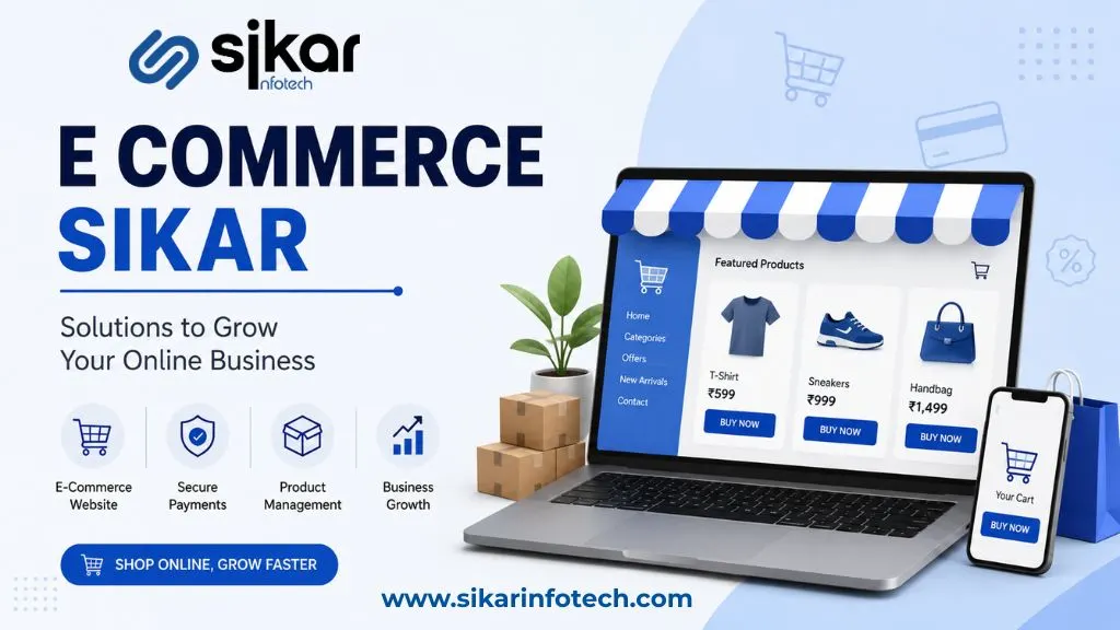 E Commerce Sikar online shopping website developed by Sikar Infotech for businesses in Sikar Rajasthan with complete e-commerce solutions